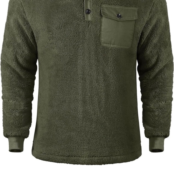 Men's Lightweight Synchilla 3/4 button Fleece Pullover forest green size XXL - Picture 2 of 7